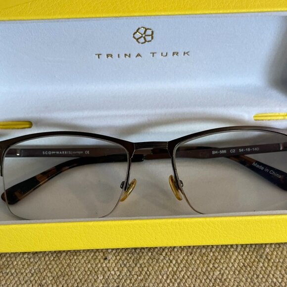 Trina Turk Scott Harris men’s SH-586 Antique Pewter Glasses - Picture 3 of 14